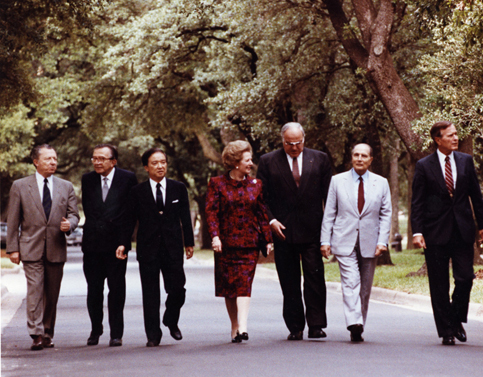 Margaret Thatcher Houston G-7 summit photos